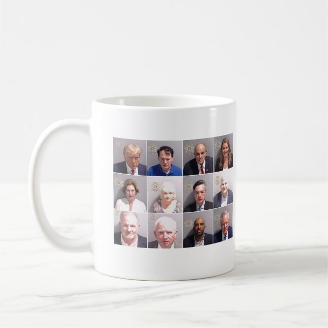 Trump Co-Beklagter Mugshots Kaffeetasse (Links)