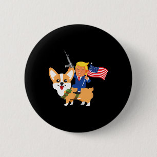 Trump Corgi Waffe Merica Wahl Donald Hund Mama Gif Button