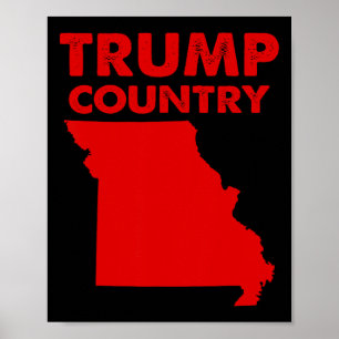Trump Country Missouri Red Staat Map Republikanisc Poster