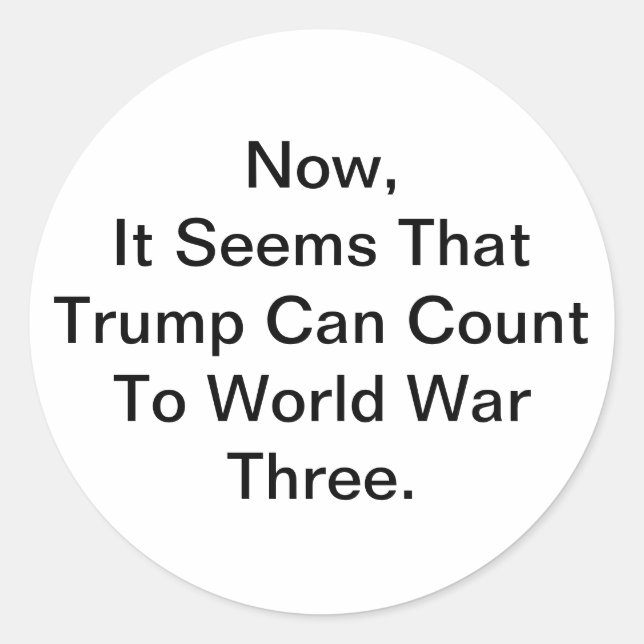 Trump Counts To World War 3 Hankamer Artjunkhaus Runder Aufkleber (Vorderseite)