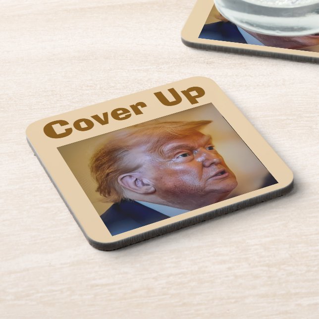 Trump/Cover Up Beverage Coaster Getränkeuntersetzer (Linke Seite)