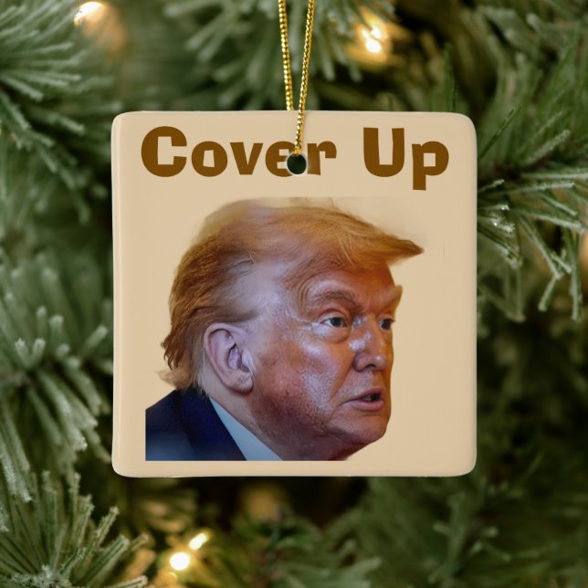 Trump/Cover Up Ceramic Ornament (Baum)