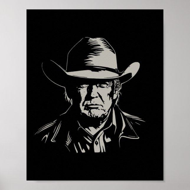 Trump Cowboy Usa 2024 Wahl Us Maga 1 Poster (Vorne)