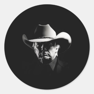 Trump Cowboy Usa 2024 Wahl Us Maga Runder Aufkleber