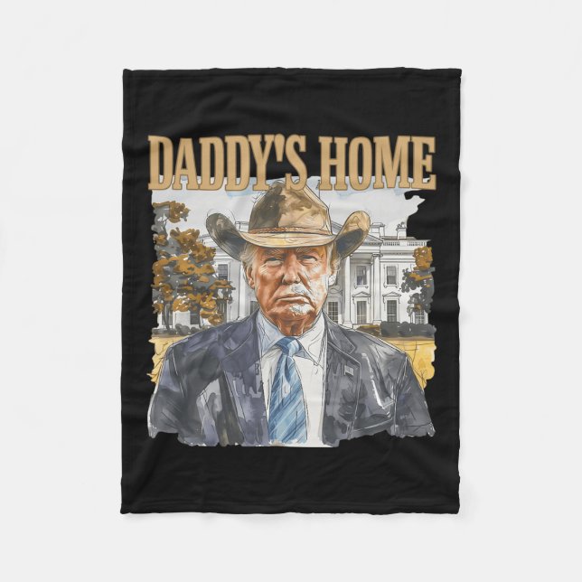Trump Cowboy Western Daddy's Zuhause Nimm America  Fleecedecke (Vorderseite)