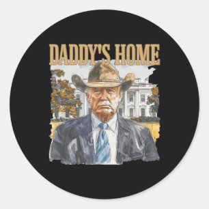 Trump Cowboy Western Daddy's Zuhause Nimm America Runder Aufkleber