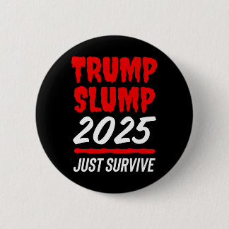 Trump-Crash 2025 Nur Überleben - Blutroter Aktienm Button