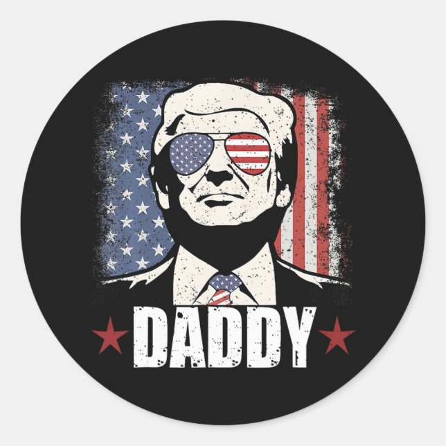 Trump Daddy 2025 Official Trump Daddy Funny 1  Runder Aufkleber (Vorderseite)