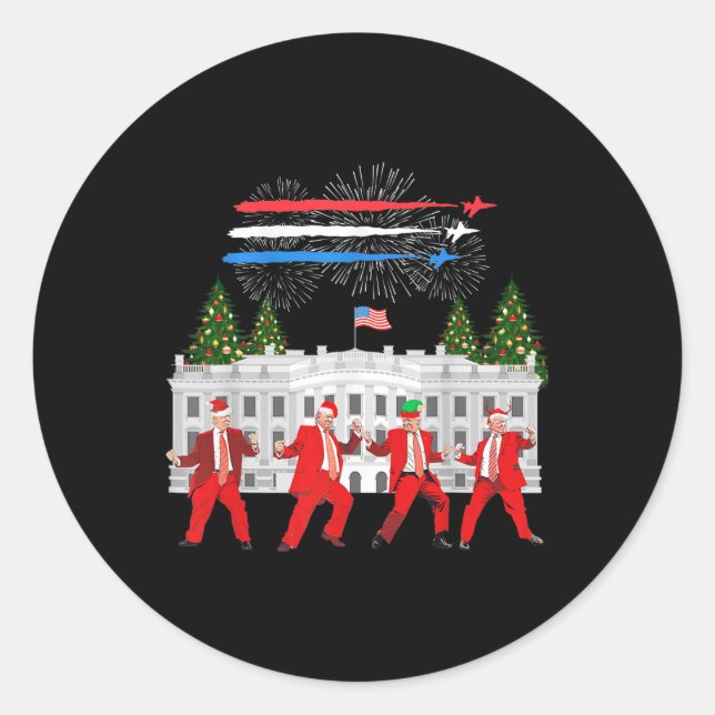 Trump Daddys Zuhause White House Dance macht Xmas  Runder Aufkleber (Vorderseite)