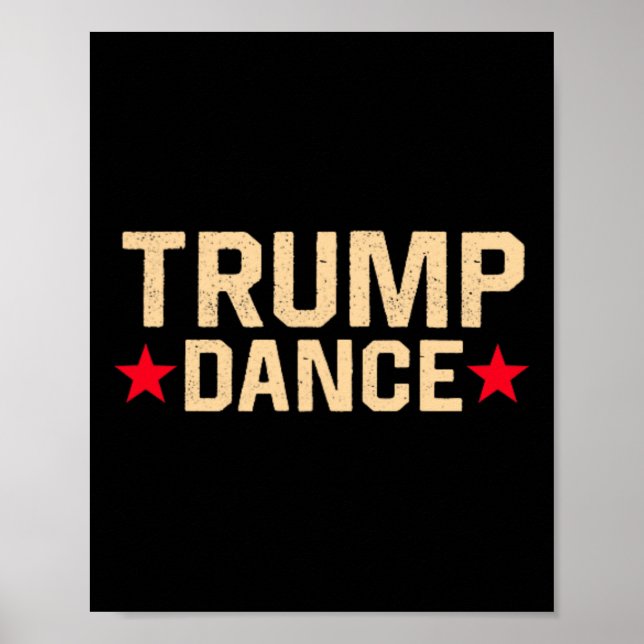 Trump Dance 2024 Qr 4547 Funny Trump Tanzcode Poster (Vorne)