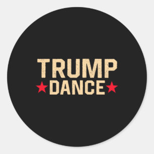 Trump Dance 2024 Qr 4547 Funny Trump Tanzcode Runder Aufkleber