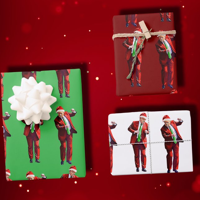 Trump Dance | Funny Trump Santa Claus Dance Xmas Geschenkpapier Set (Von Creator hochgeladen)