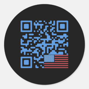 Trump Dance Qr Code Vintag US-Flagge Trump -Elefan Runder Aufkleber