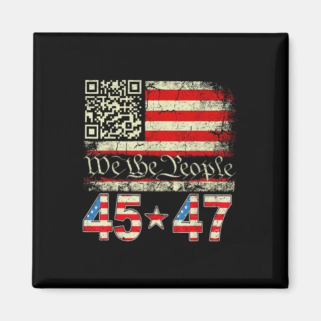 Trump Dance Troll Qr Funny Trump Dance Code Retro  Magnet (Vorne)