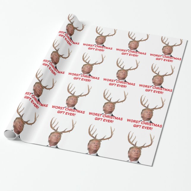 Trump, das schlimmste Weihnachtsgeschenk aller Zei Geschenkpapier (Ungerollt)