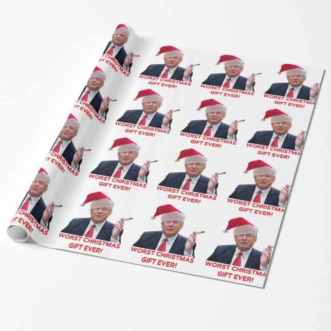 Trump, das schlimmste Weihnachtsgeschenk aller Zei Geschenkpapier (Ungerollt)