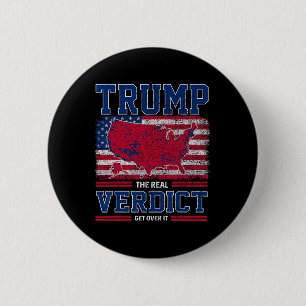 Trump das wahre Verdikt, das sich über den Flaggen Button