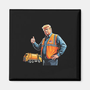 Trump Daumen Hoch Müllwagen Arbeiter Amerikanische Magnet