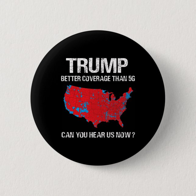 Trump deckt besser ab als 5g Funny Electoral Map Button (Vorderseite)