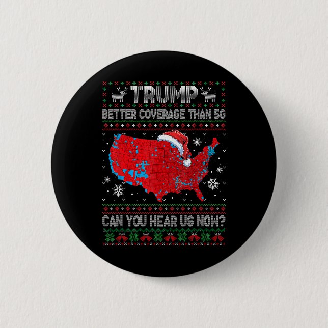 Trump deckt besser ab als 5g Funny Electoral Map Button (Vorderseite)