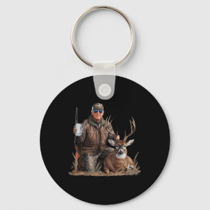 Trump Deer Jagd Donald Trump Old School Camoufl Schlüsselanhänger