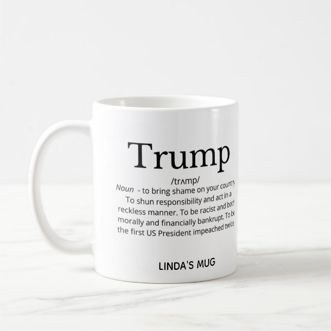 Trump-Definition politisch lustig Kaffeetasse (Links)