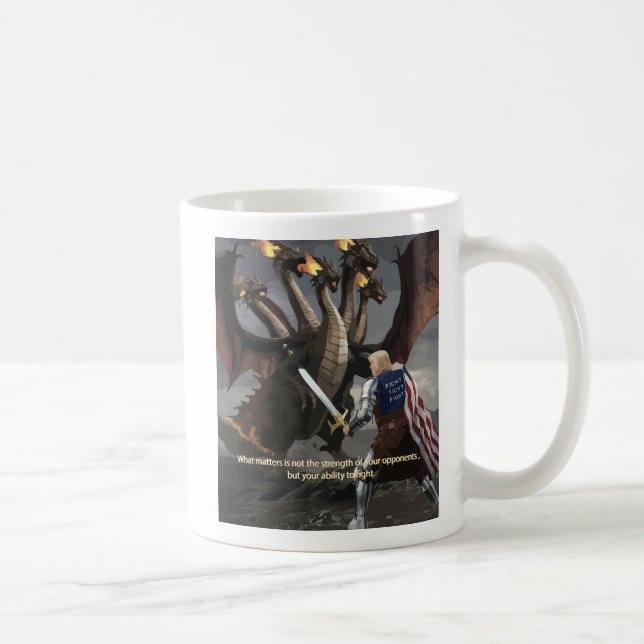 Trump der Ritter, der gegen die Hydra-Kaffee-Tasse Kaffeetasse (Rechts)