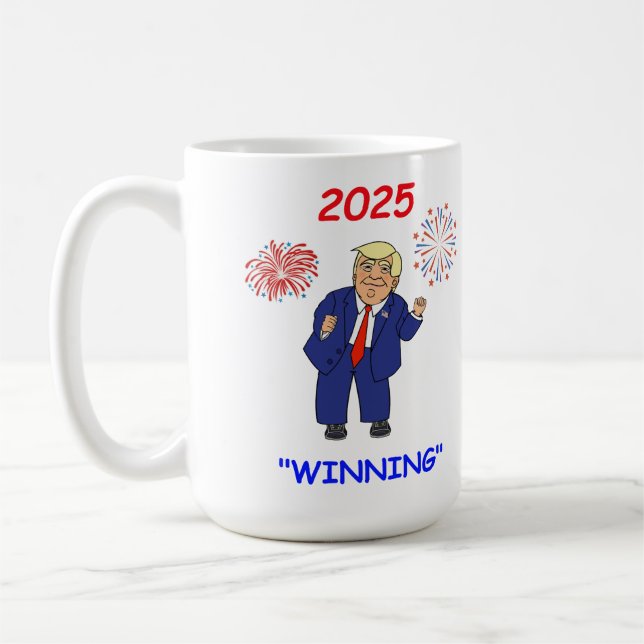 Trump Design tanzen - gewinnen Kaffeetasse (Links)