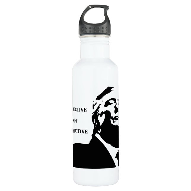 Trump/Destructive Not Constructive Water Bottle Edelstahlflasche (Vorderseite)