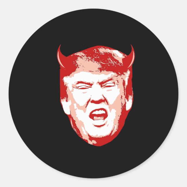 Trump Devil Head - Anti-Trump - Runder Aufkleber (Vorderseite)