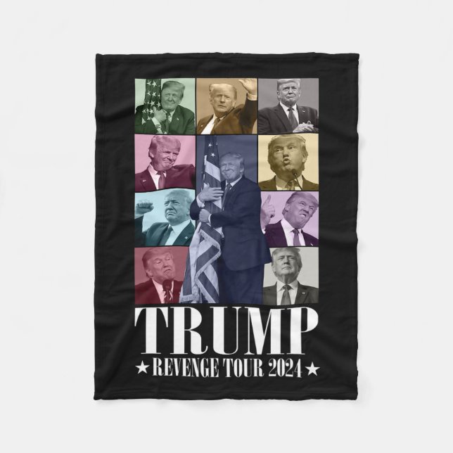 Trump Die Rache Tour 2024 Funny Fleecedecke (Vorderseite)