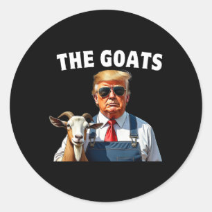 Trump die Ziegen Mega Landwirtschaft Funny Mens Da Runder Aufkleber
