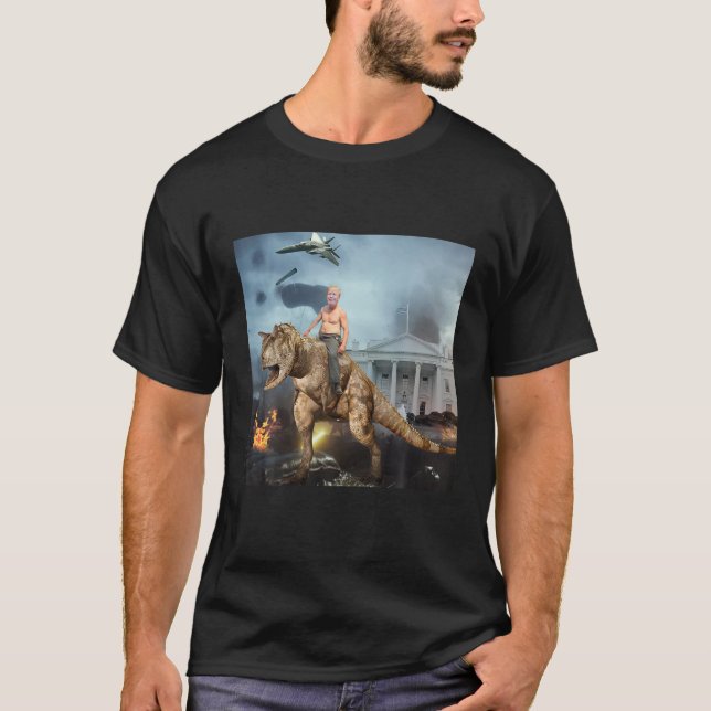 Trump Dino RIder Funny T Shirt (Vorderseite)