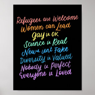 Trump Diversity Science Refugees Liebe Womens Righ Poster