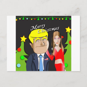 Trump, Donald, Melania, Weihnachten, Geschenk, Ges Feiertagspostkarte