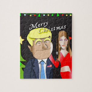 Trump, Donald, Melania, Weihnachten, Geschenk, Ges Puzzle