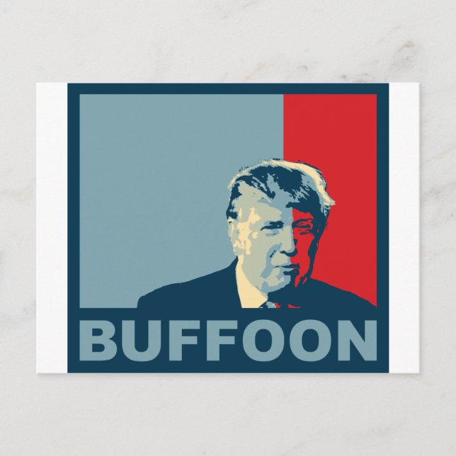 Trump/Drumpf: Buffoon (Farben Hoffnung) Postkarte (Vorderseite)