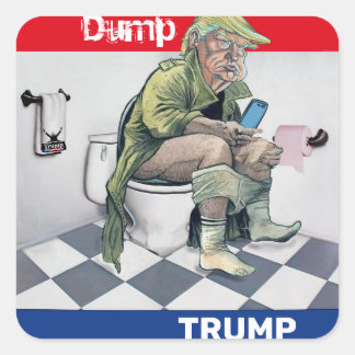 Trump Dump Quadratischer Aufkleber