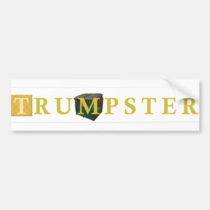 Trump Dumping Sticker 2 — Gold, Clear Autoaufkleber