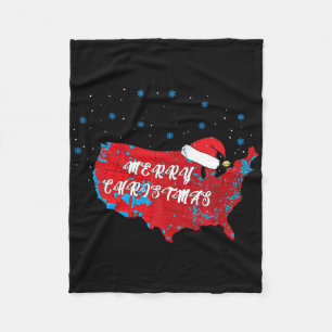 Trump Election Map Frohe Weihnachts-Weihnachtsmann Fleecedecke
