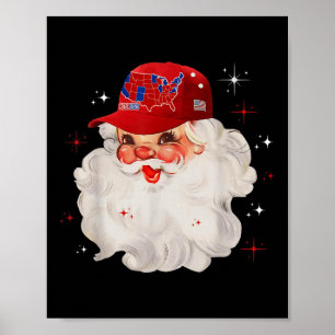 Trump Election Map Frohe Weihnachtsfeiertag Santa Poster