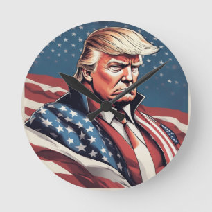 Trump Epic American Flag Wall Clock Runde Wanduhr