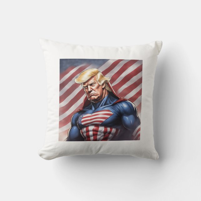 Trump Epic Superhero Throw Pillow Kissen (Vorderseite)