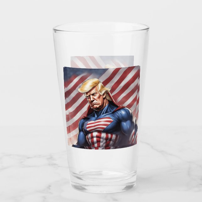 Trump Epic Superhero Water Bottle Glas (Vorderseite)