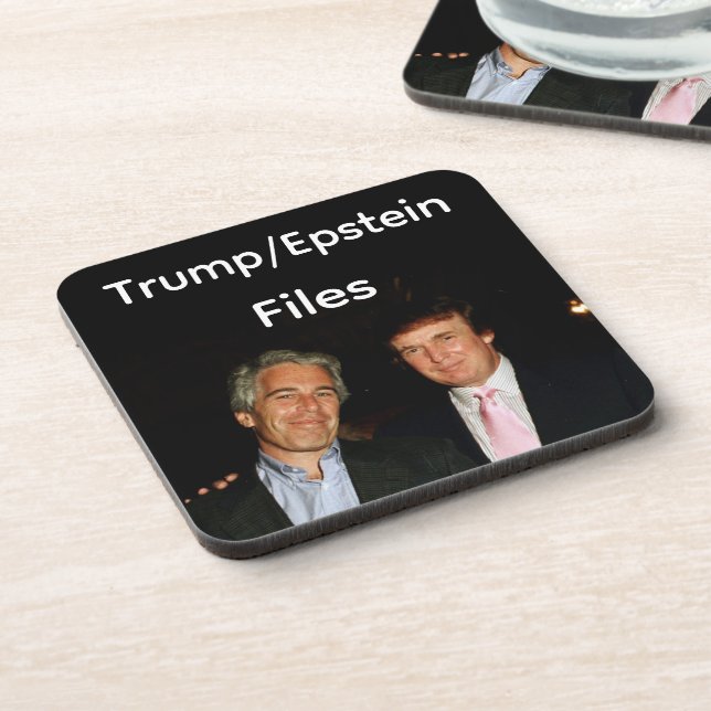 Trump/Epstein-Akten Getränkebierdeckel Getränkeuntersetzer (Linke Seite)