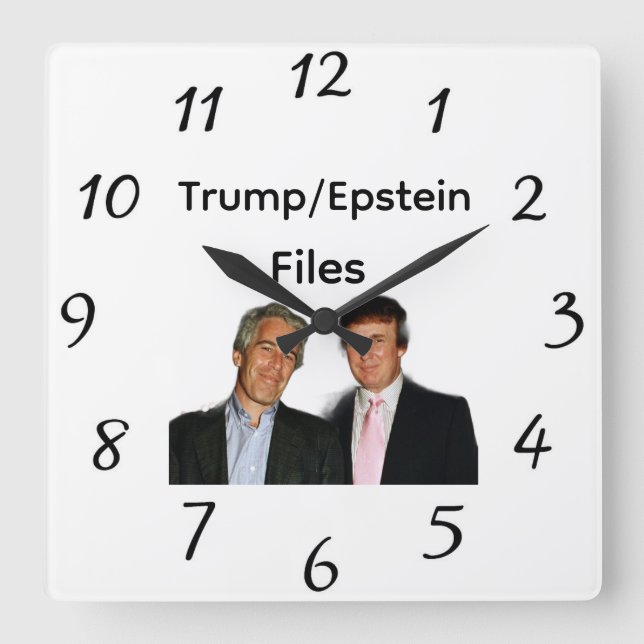 Trump/Epstein-Akten Wanduhr (Vorderseite)
