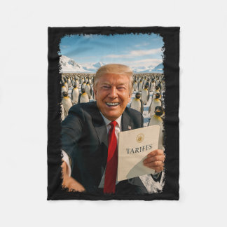 Trump erhebt Zoll auf Pinguin Ironische Politik M Fleecedecke