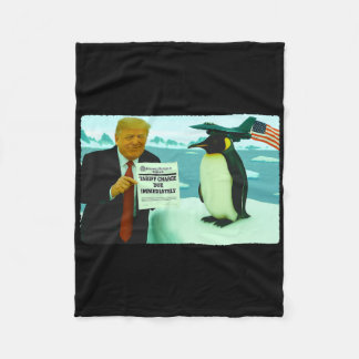 Trump erhebt Zoll auf Pinguin Ironische Politik M Fleecedecke