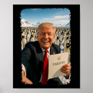 Trump erhebt Zoll auf Pinguin Ironische Politik M Poster