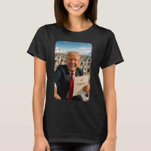 Trump erhebt Zölle auf Pinguine Ironie-Politik m T-Shirt